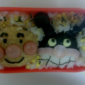 キャラ弁☆バイキンマン＆アンパンマン弁当